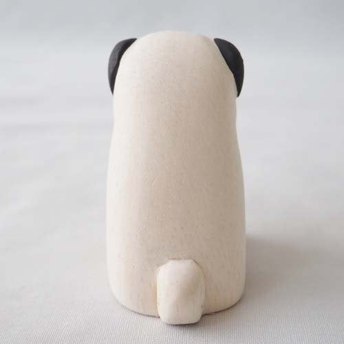 Pug Hand Carved Wooden Mascot│小狗八哥手工木製擺設