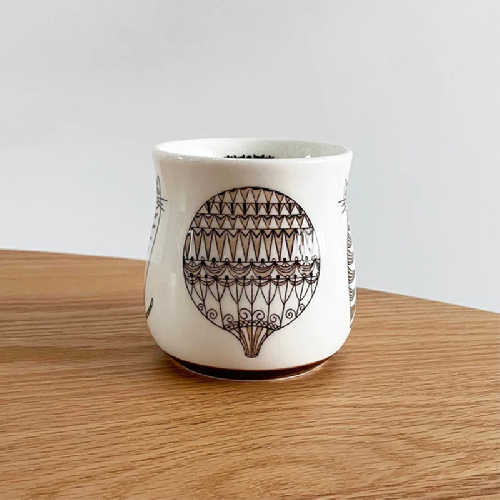 復古風貓兒汽球陶瓷杯│Retro Style Cat and Balloon Pottery Mug
