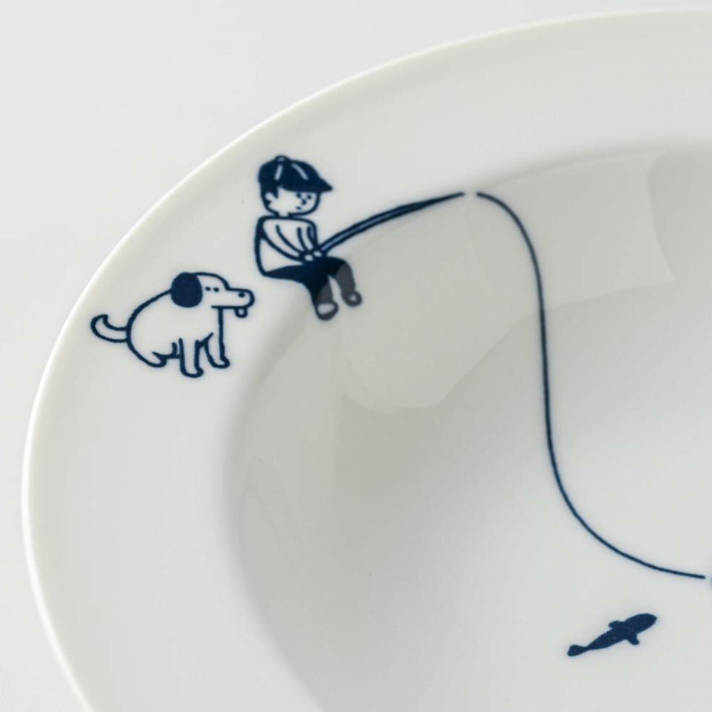 釣魚日 美濃燒湯碟│Fishing Day Minoyaki Soup Plate