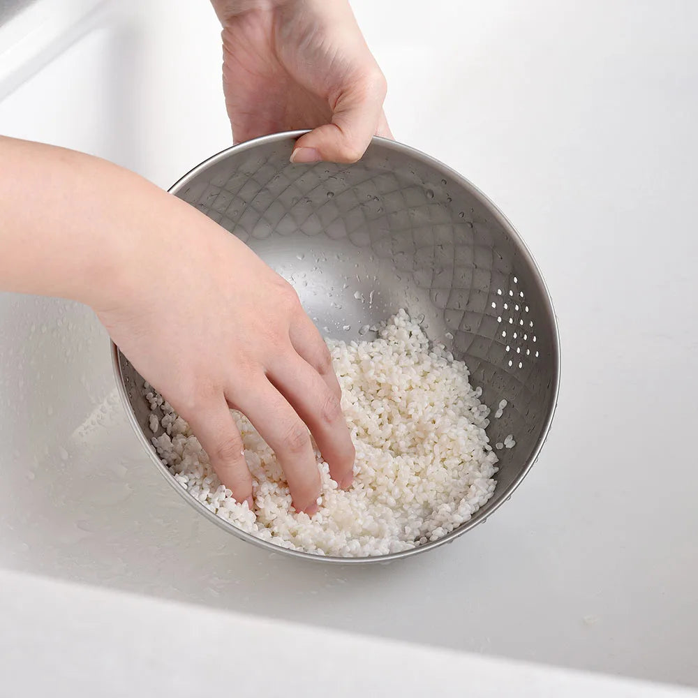 燕三条製 不鏽鋼米研磨盆│Tsubame-Sanjo Stainless Steel Rice Washing Bowl