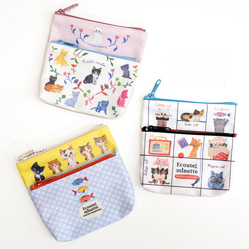 Ecoute! Minette Double-layer Pouch│Ecoute! Minette 小貓雙層小包