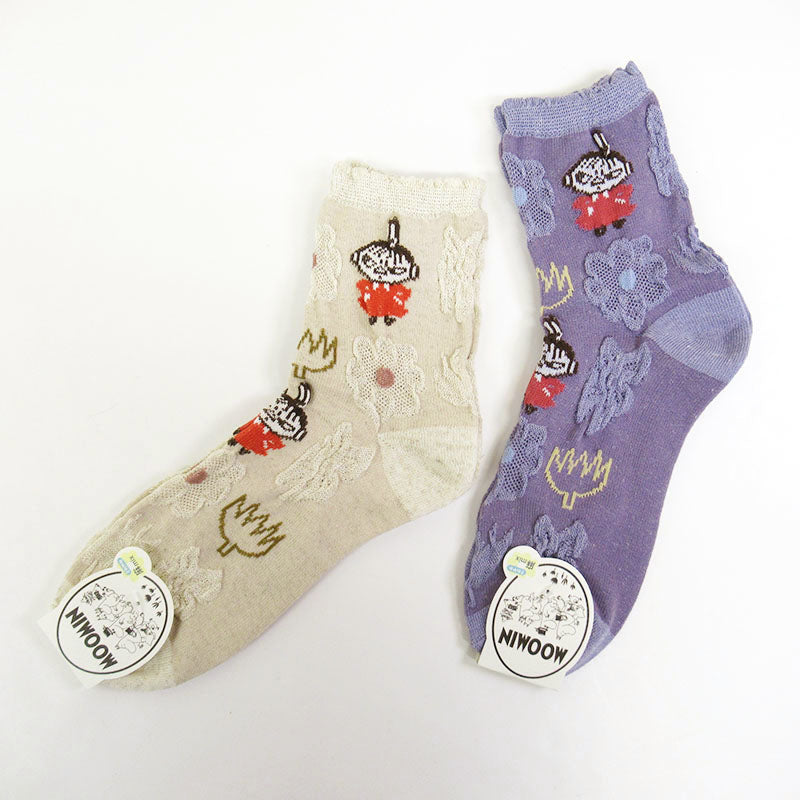 阿美亞麻混紡花卉短襪 │Little My Linen Mix Floral Socks