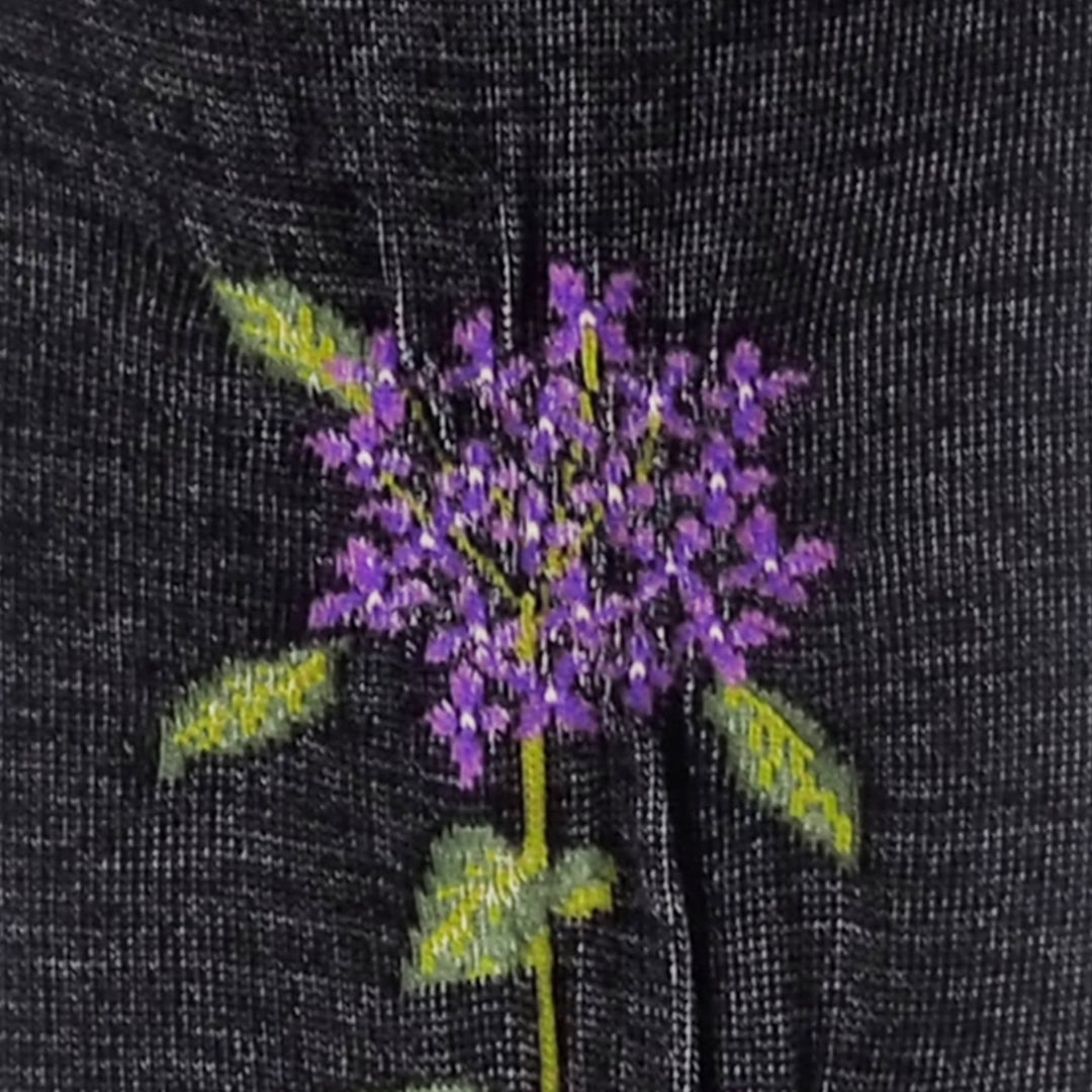 日本製 繡球花刺繡防曬袖套 (黑色)