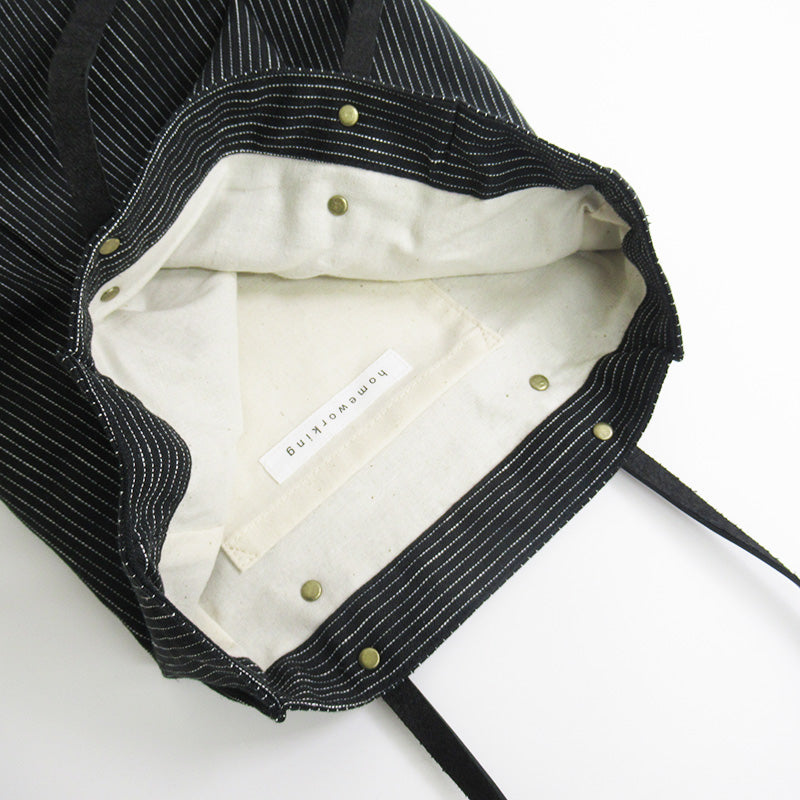 日本製暮黑皮革手挽袋│Japan Twilight Black Leather Handle Tote