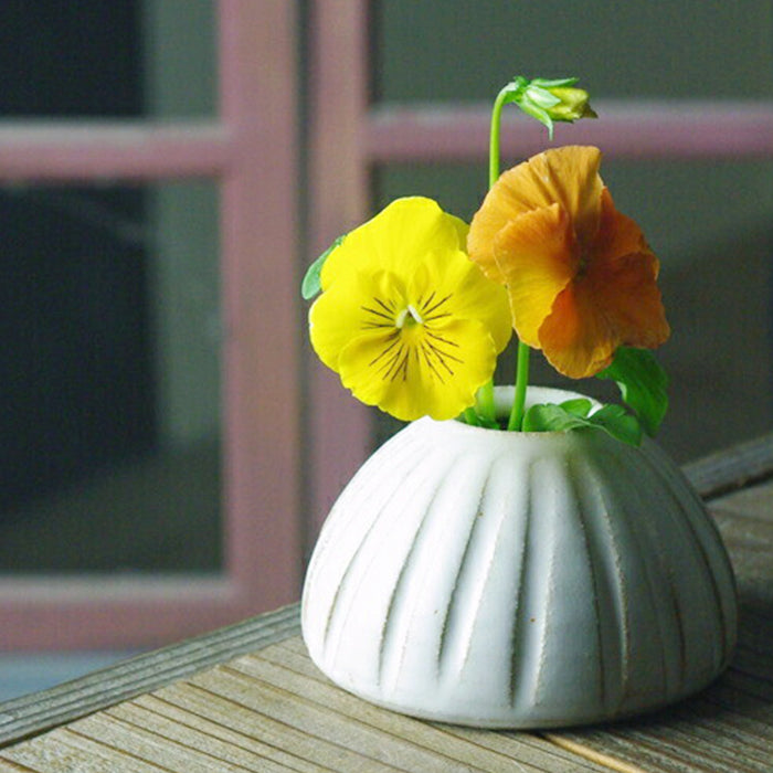 益子燒陶瓷花瓶 - 白色 Mashiko Ware Ceramic Vase - White