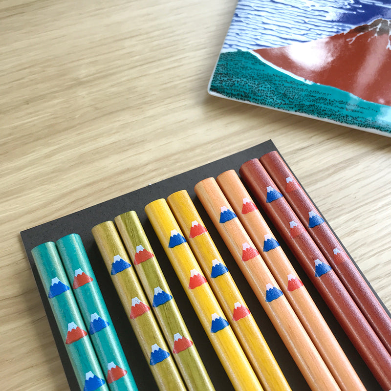 日本富士山木製筷子套裝│ Fujiyama Natural Wood Chopsticks Set