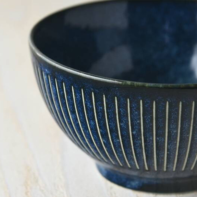 美濃燒靛藍十草飯碗 Minoware Indigo Tokusa Rice Bowl