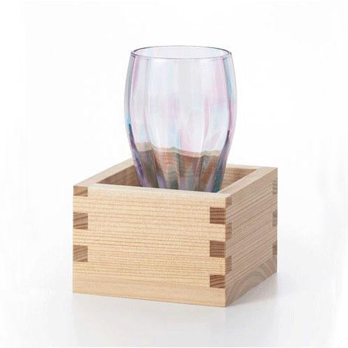 津輕手工清酒杯連木枡套裝 - 春霞 Tsugaru Vidro Artisanal Sake Glass Set - Haze