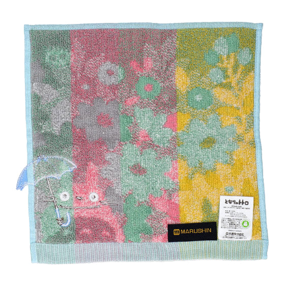 龍貓有機棉緹花方巾 - 花│Totoro Organic Cotton Wash Towel - flowers