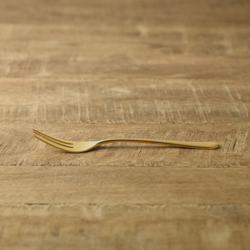 日本燕三条復古金甜點叉子│Tsubame-Sanjo Retro Matt Gold Dessert Fork