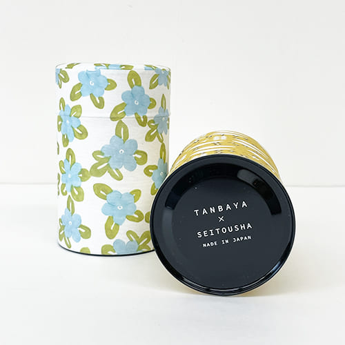 星燈社和紙茶罐 - 日日草 │Seitousha Washi Tea Canister -Blue Flower