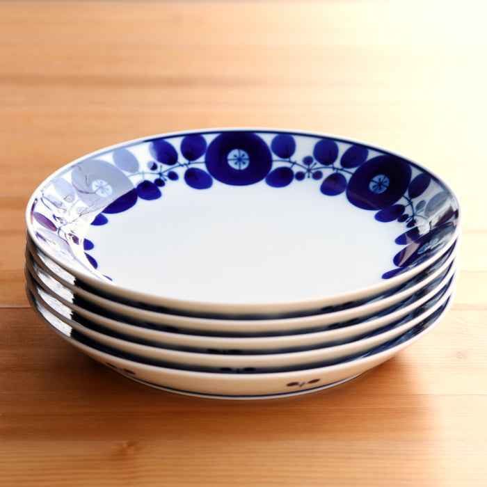 白山陶器瑠璃藍花紋餐碟│Hakusan Toki Bloom Plate