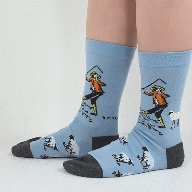 andeotte 日本製高針數中筒襪 - 牧羊少年│andeotte High-Gauge Crew Socks - Shepherd Boy