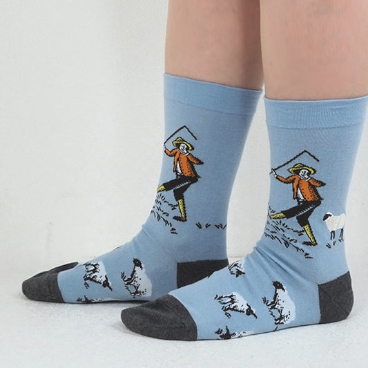 andeotte 日本製高針數中筒襪 - 牧羊少年│andeotte High-Gauge Crew Socks - Shepherd Boy