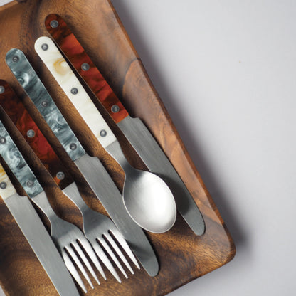 日本 月白雲石紋餐具│Japan Luna Marble Cutlery
