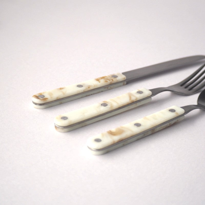 日本 月白雲石紋餐具│Japan Luna Marble Cutlery