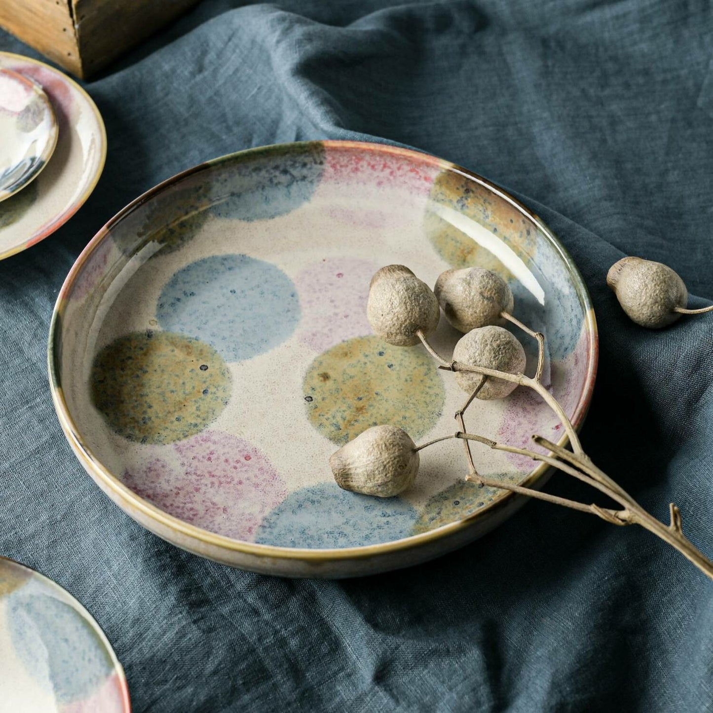 日本彩點陶瓷餐碟 (2件裝)│Japanese Colour Dot Ceramic Plate (2-piece)