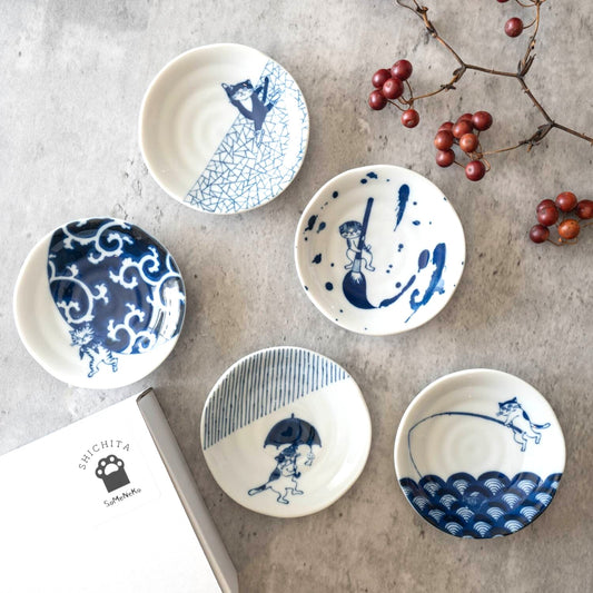 高水窯手繪貓小碟禮盒│Hand-Painted Cat Petite Plate Boxset