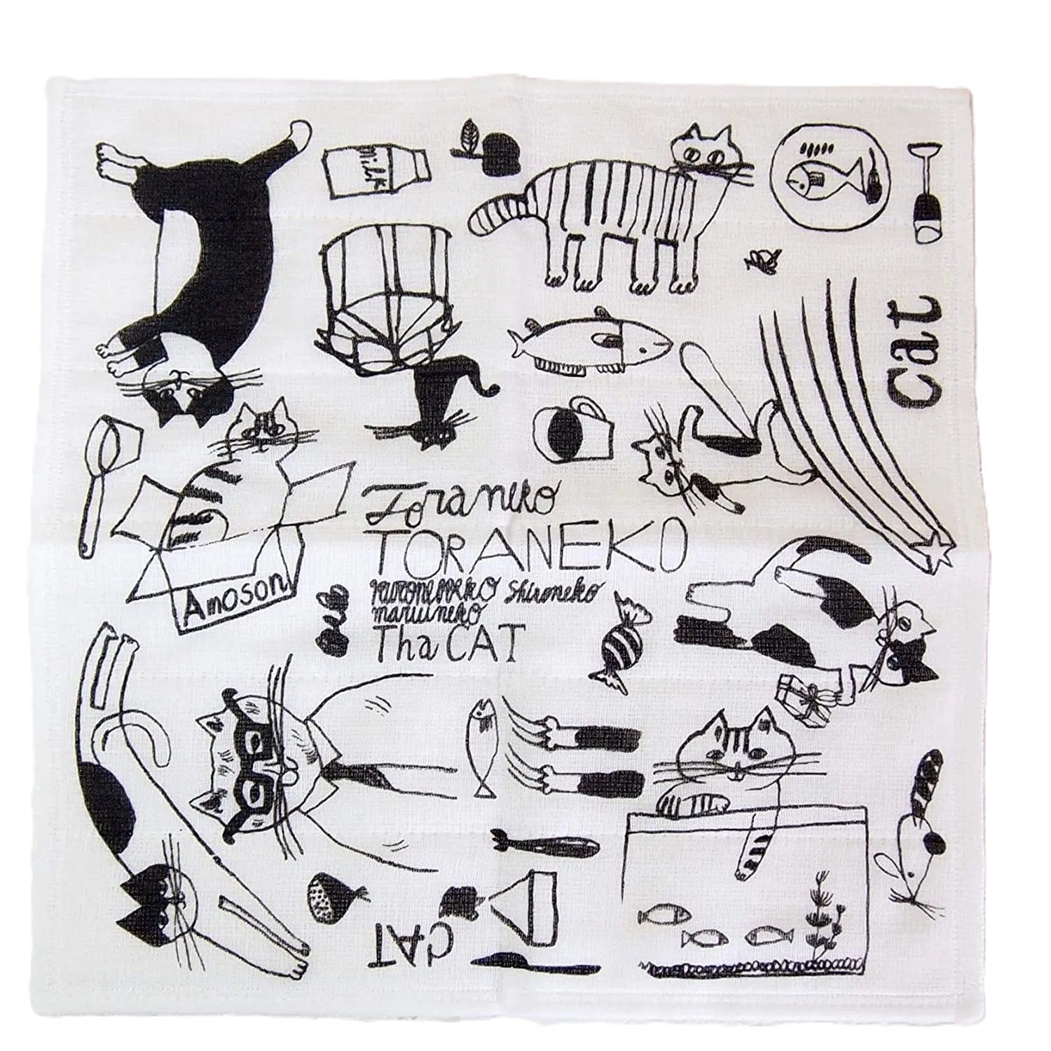 倉敷意匠 小貓七層蚊帳抹布│Kurashiki Isho Cat 7-Layer Kaya Kitchen Cloth