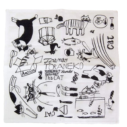 倉敷意匠 小貓七層蚊帳抹布│Kurashiki Isho Cat 7-Layer Kaya Kitchen Cloth