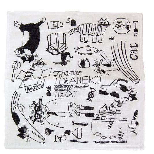 倉敷意匠 小貓七層蚊帳抹布│Kurashiki Isho Cat 7-Layer Kaya Kitchen Cloth
