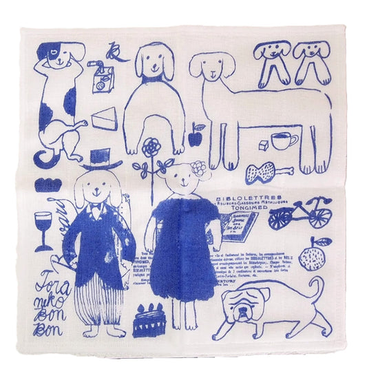 倉敷意匠 狗狗七層蚊帳抹布│Kurashiki Isho Dog 7-Layer Kaya Kitchen Cloth