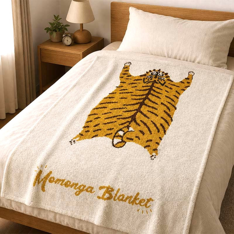 Momonga 溫柔針織毛毯 (老虎) │Momonga Knit Blanket (Tiger)