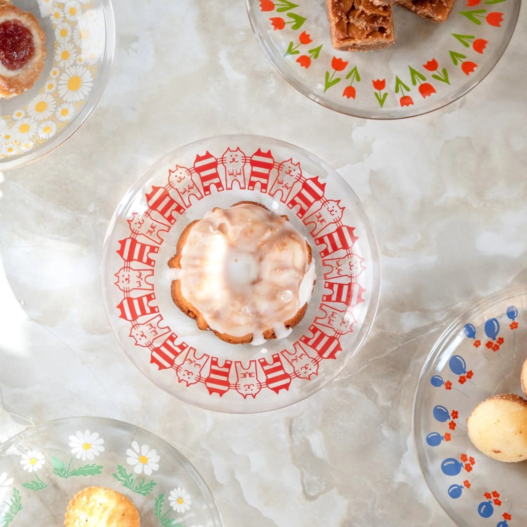 ADERIA昭和風貓咪玻璃碟│ADERIA Showa-Style Cat Glass Plate