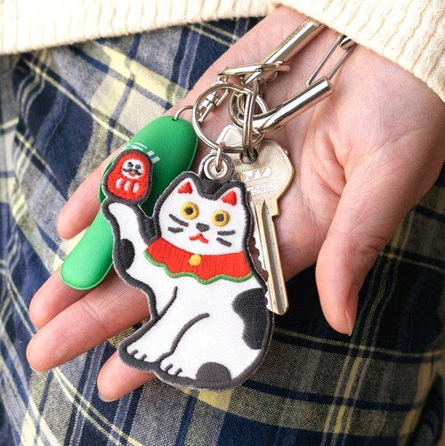 刺繡匙扣 - 招財貓│Stitch Work Keychain – Fortune Cat