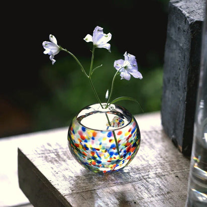 津輕玻璃球形花瓶 (2色選擇)*Tsugaru Vidro Artisanal Glass Spherical Vase (2-color)