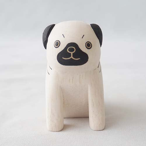 Pug Hand Carved Wooden Mascot│小狗八哥手工木製擺設