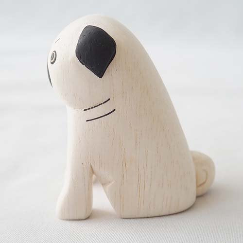 Pug Hand Carved Wooden Mascot│小狗八哥手工木製擺設