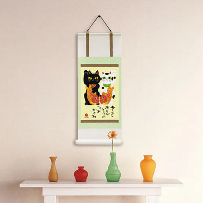 糸井忠晴貓掛軸 - 招財貓│Cat Hanging Scroll - Fortune Cats