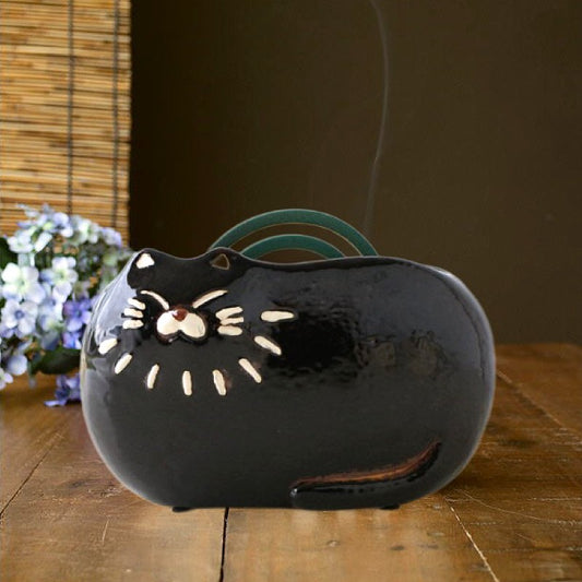 黑貓直立蚊香座│Black Cat Mosquito Coil Holder