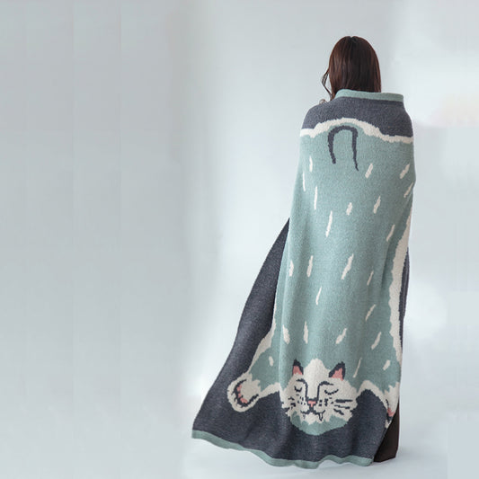 Momonga 溫柔針織毛毯 (八字貓) │Momonga Knit Blanket (Hachiware Cat)