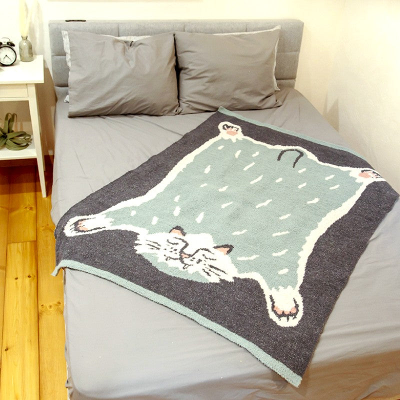 Momonga 溫柔針織毛毯 (八字貓) │Momonga Knit Blanket (Hachiware Cat)