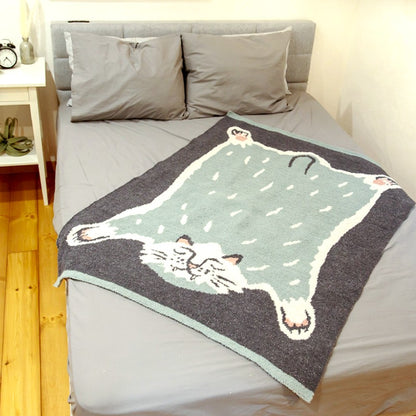 Momonga 溫柔針織毛毯 (八字貓) │Momonga Knit Blanket (Hachiware Cat)