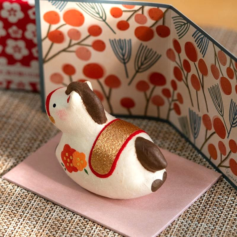 日本製 跳躍小馬和紙迎福擺設