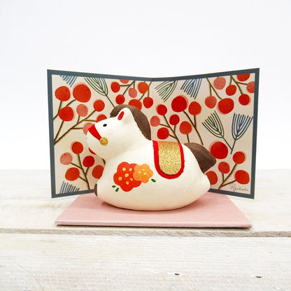 日本製 跳躍白馬和紙迎福擺設│Leaping White Horse Washi Auspicious Decoration