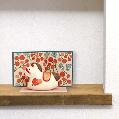 日本製 跳躍小馬和紙迎福擺設