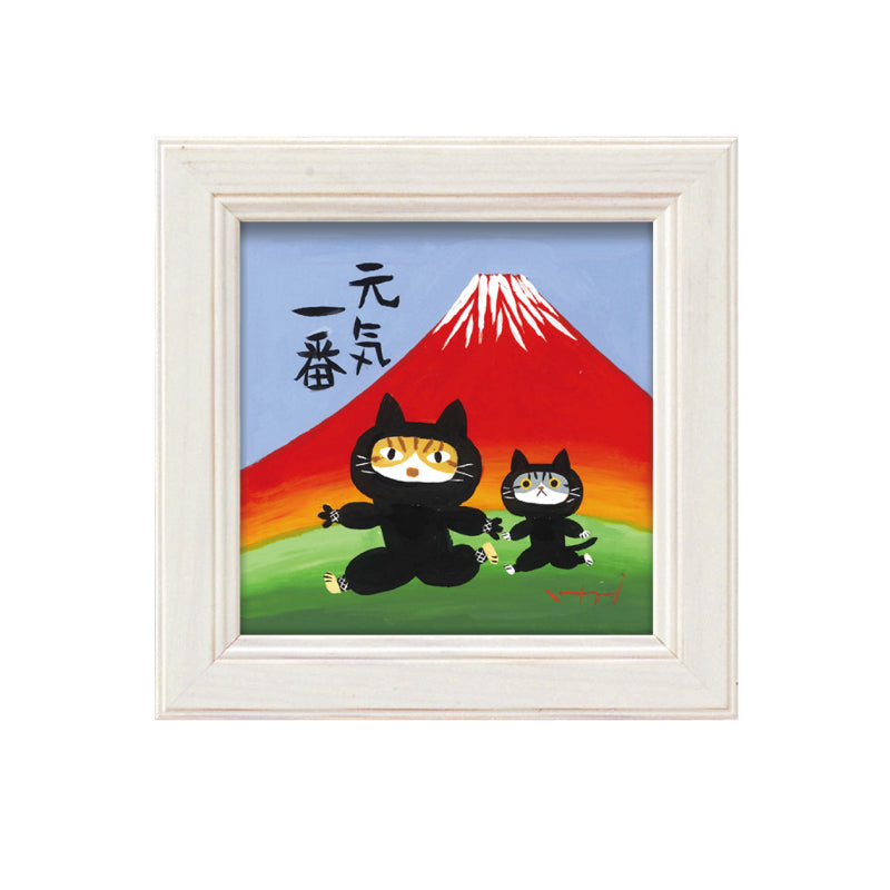 糸井忠晴貓小掛畫 - 忍者貓│Cat Art Print with Wooden Frame - Ninja Cats