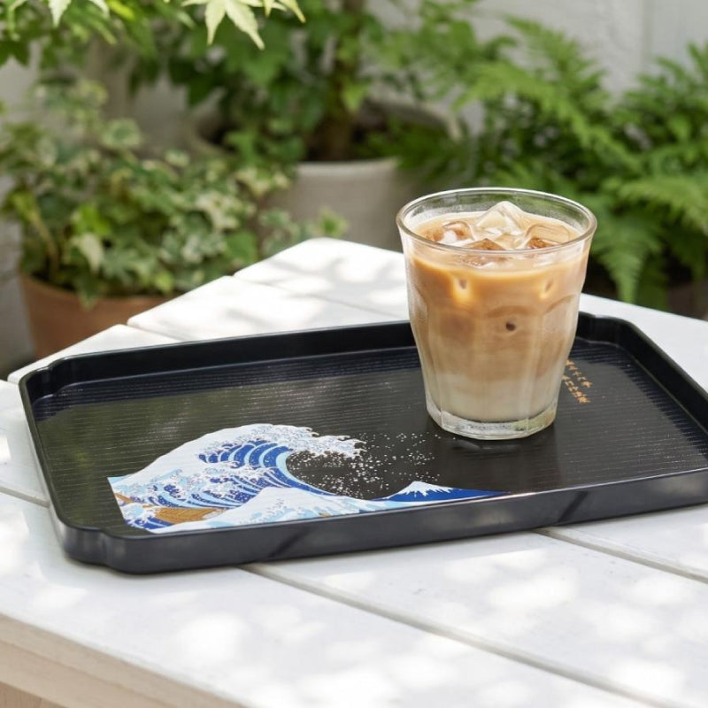 紀州漆器 葛飾北齋浪裏富士托盤│Kishu Lacquerware Hokusai Wave Café Tray