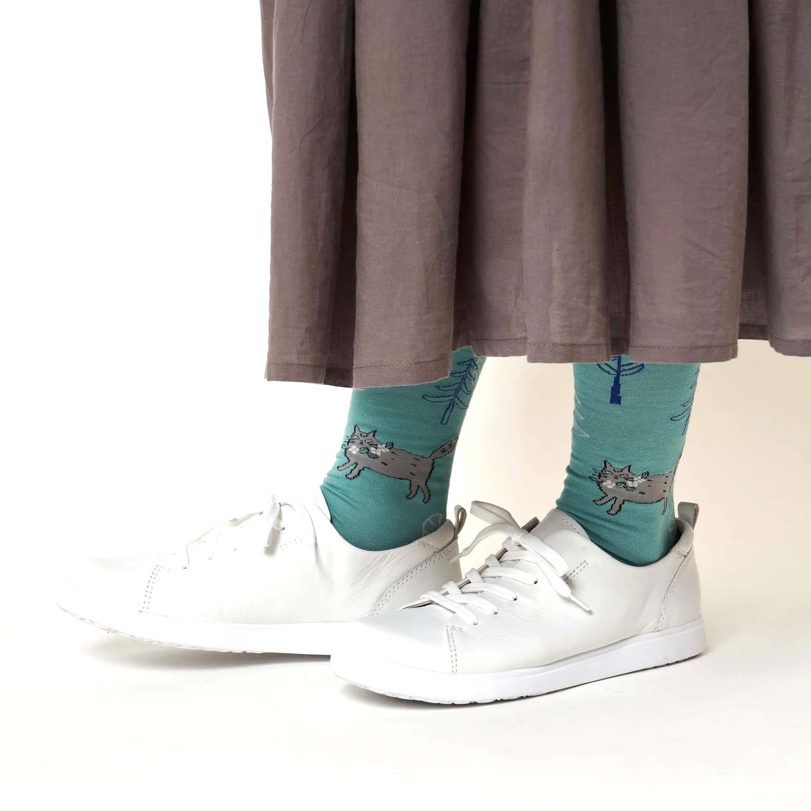 芬蘭夏至祭貓咪中筒襪 (薄荷綠)│Juhannus Summer Solstice Crew Socks (Mint)