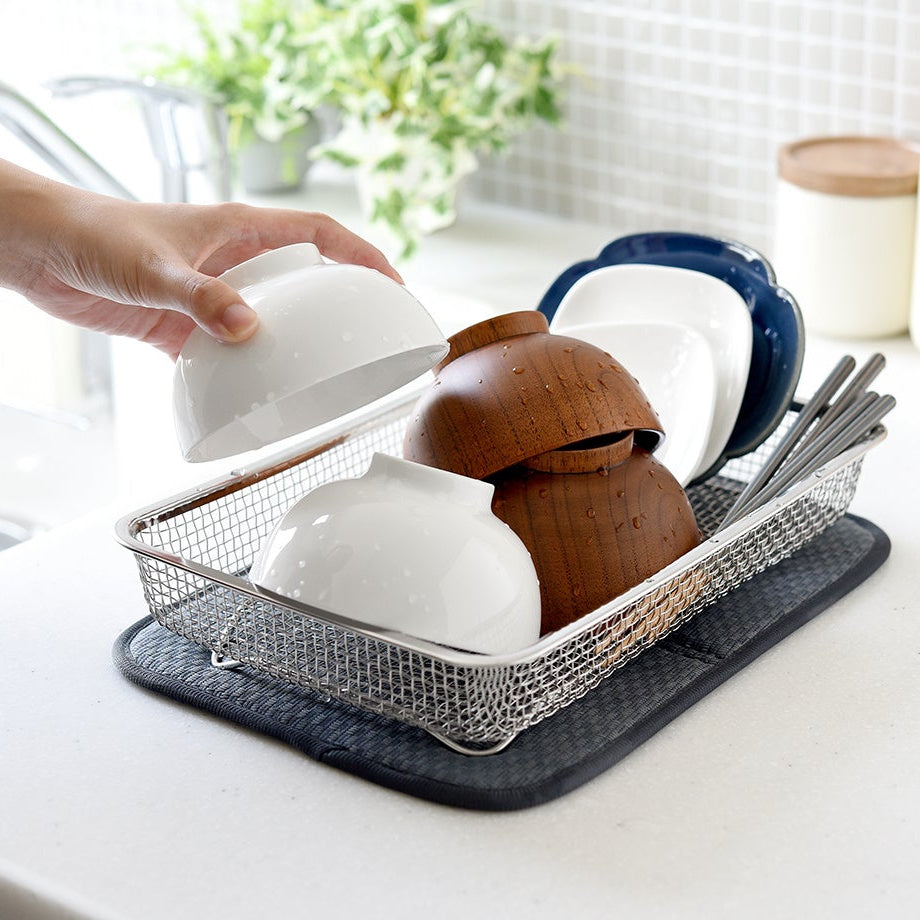 日本燕三条 薄型不銹鋼瀝水籃│Tsubame-Sanjo Slim Stainless Steel Draining Basket