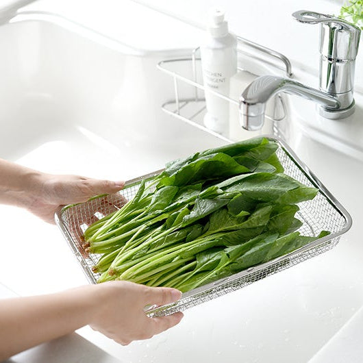 日本燕三条 薄型不銹鋼瀝水籃│Tsubame-Sanjo Slim Stainless Steel Draining Basket