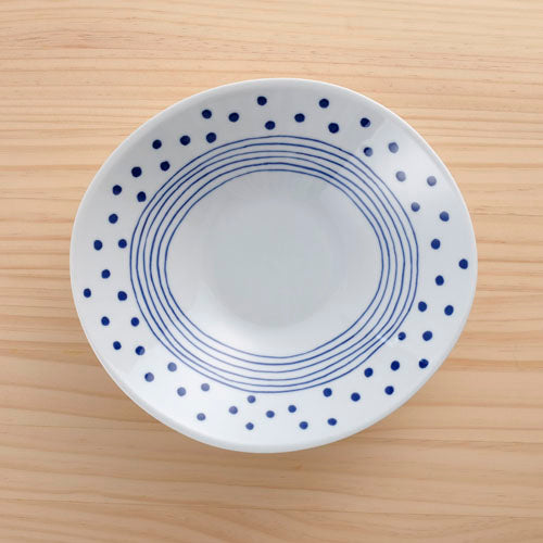 Hasami Yaki Dot & Line Pasta Plate│波佐見燒點與線湯碟