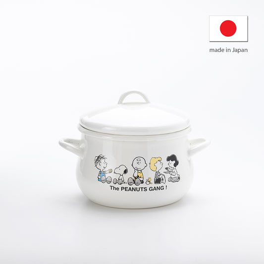 Snoopy Breaktime Enamel Casserole│Snoopy Breaktime 日本製琺瑯雙耳鍋