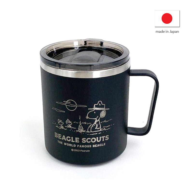 Snoopy 「Beagle Scouts」Thermal Mug - Black│史諾比日本製保溫杯 - 黑色