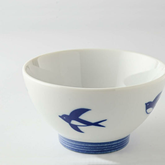 燕子美濃燒飯碗│Swallows Minoware Porcelain Bowl