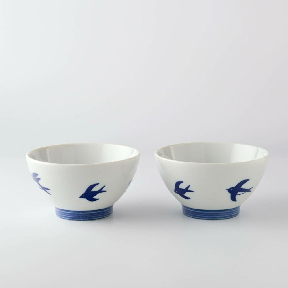 Swallows Porcelain Bowl Set │燕子美濃燒飯碗套裝